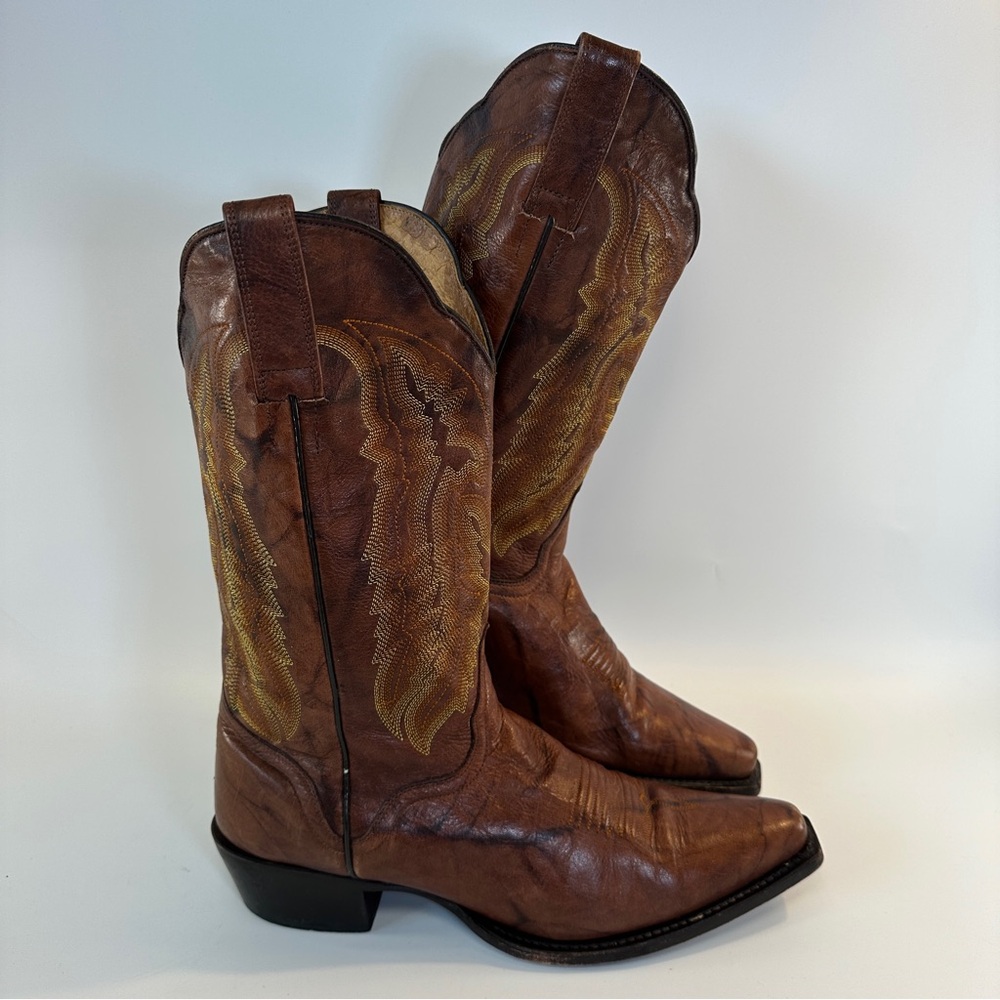 JB Dillon Genuine‎ Leather Men’s 9.5 D Cowboy Boots Brown